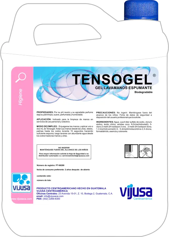 TENSOGEL CREMA ESPUMANTE  (5 LITROS)                          