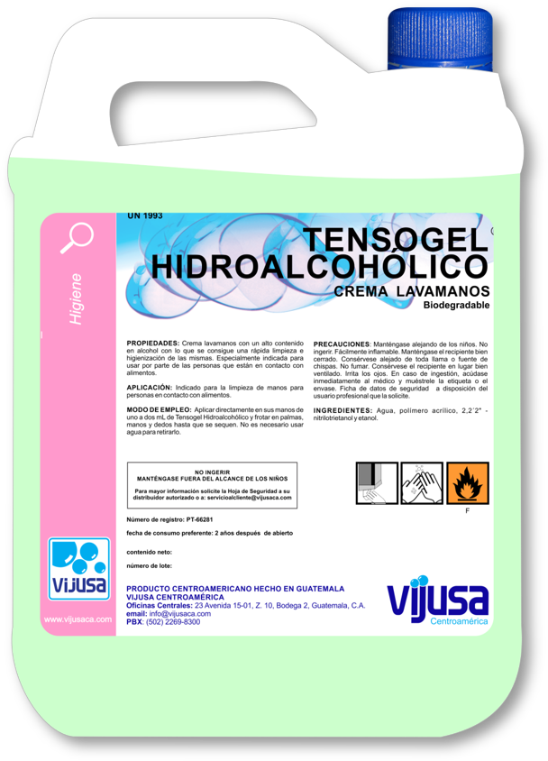 TENSOGEL HIDROALCOHÓLICO  (5 LITROS)                          