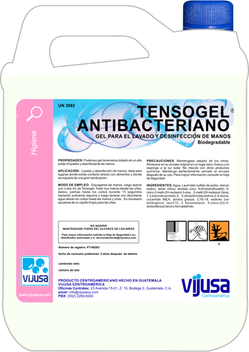 [JBA0116] TENSOGEL ANTIBACTERIANO  (5 LITROS)                            